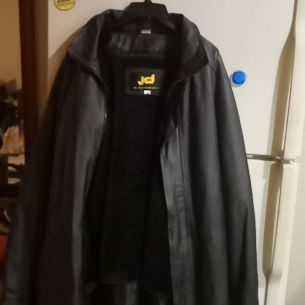Men's leather trench coat